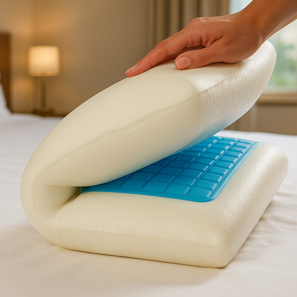Oreiller FLUFFY| Oreiller Gel a Mémoire de forme | Form PLAT